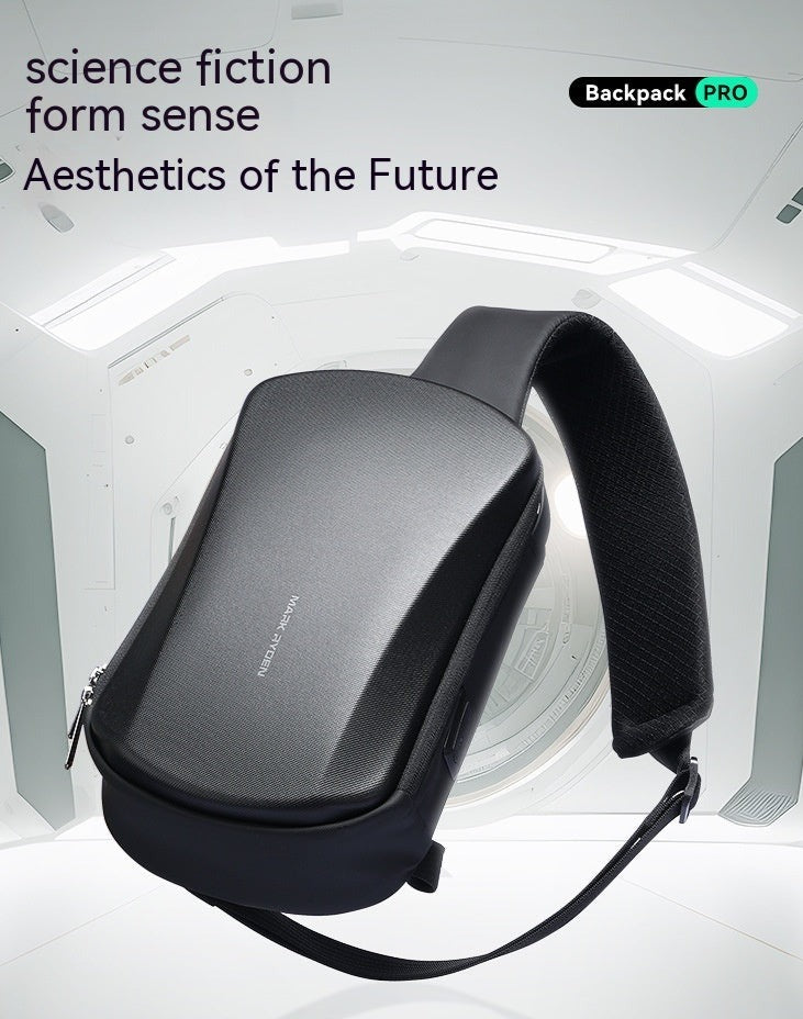 Hard Shell Chest Bag Men's Waterproof Shoulder Messenger Bag