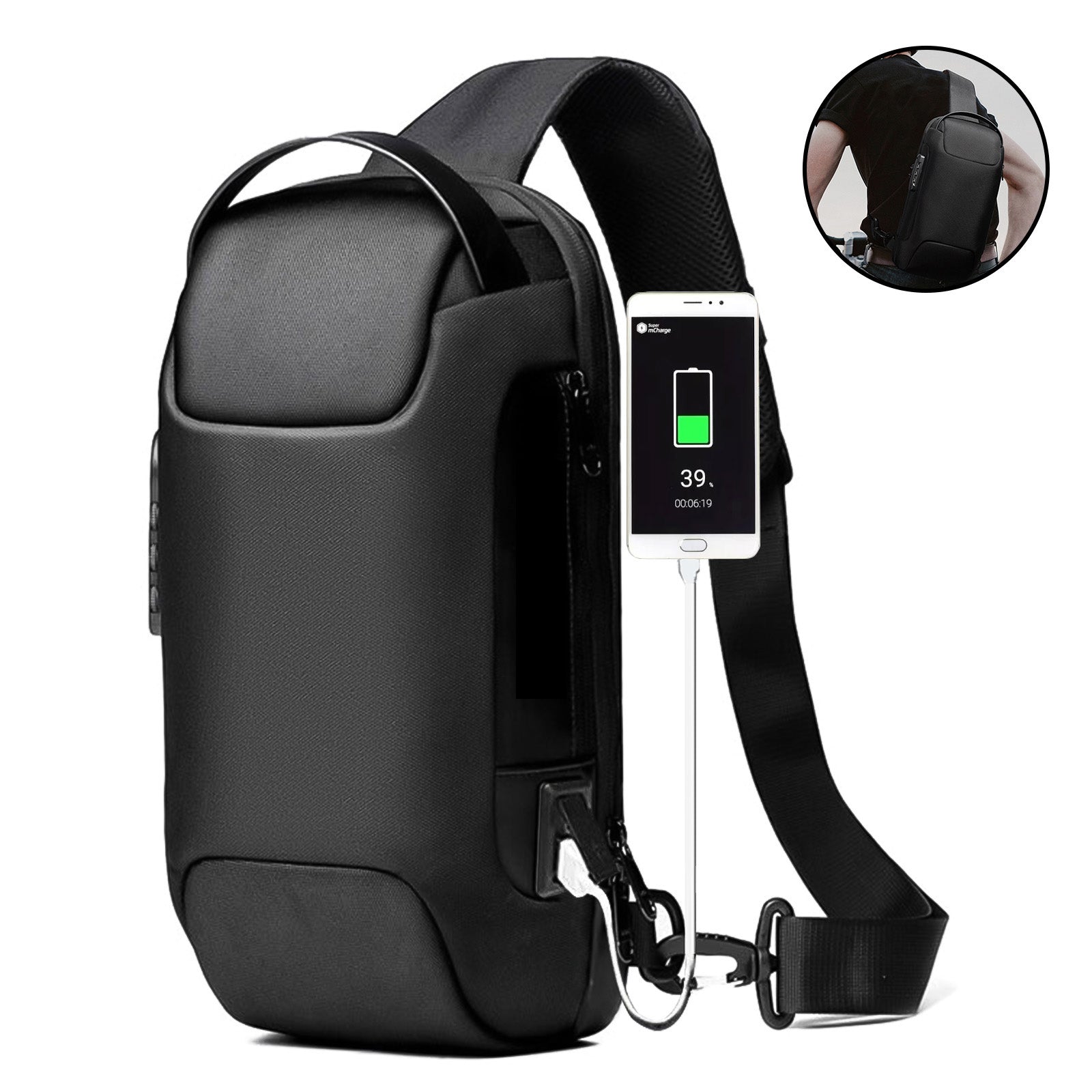 Multifunction Crossbody, Anti-theft ,USB backpack