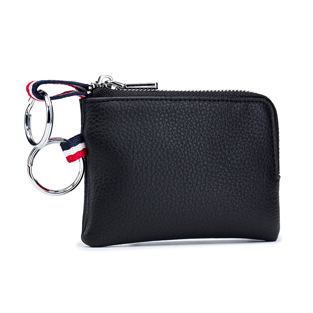 Men's Coin Purse Leather Mini Zip, Driving License Key Case, Card Holder, Ultra-thin
