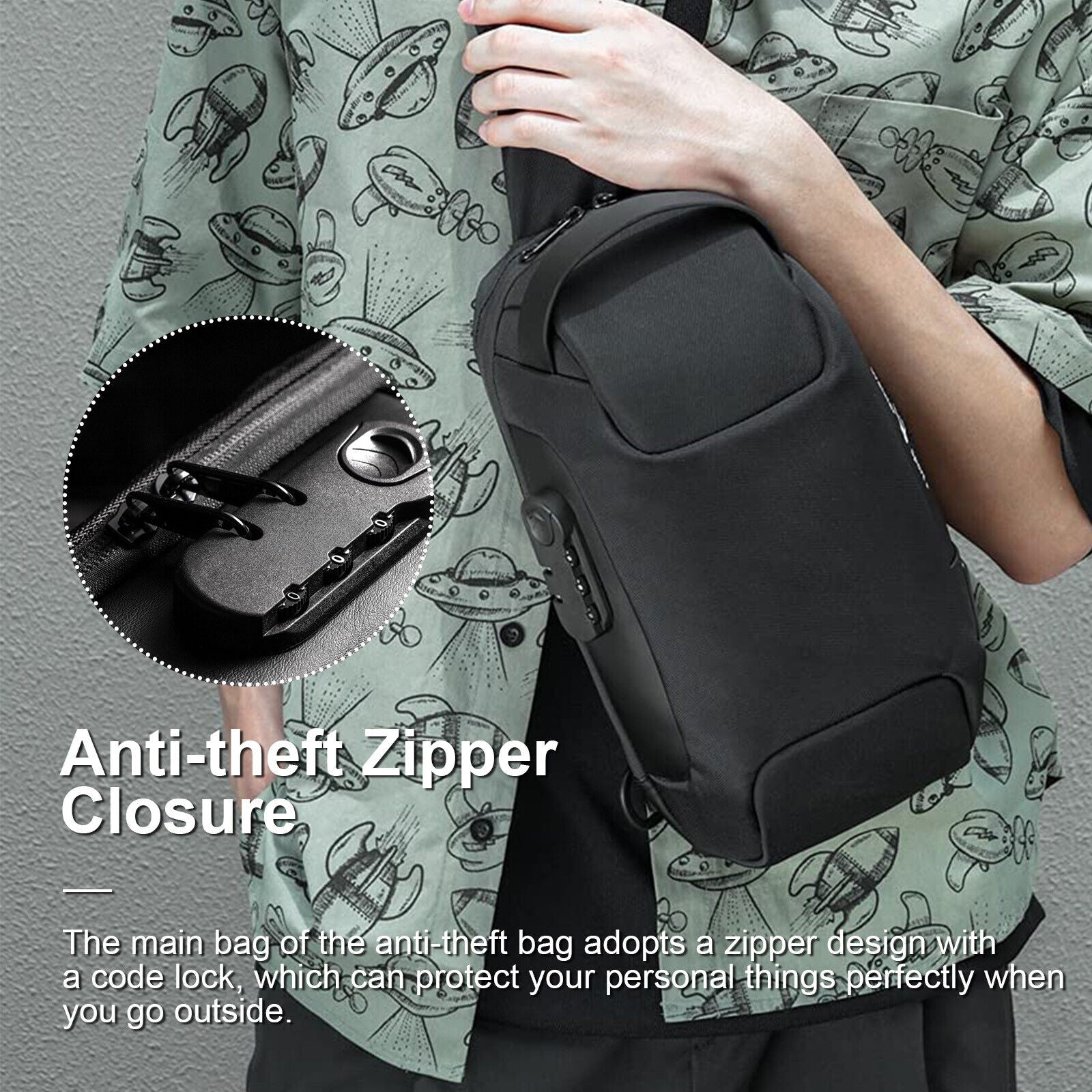 Multifunction Crossbody, Anti-theft ,USB backpack