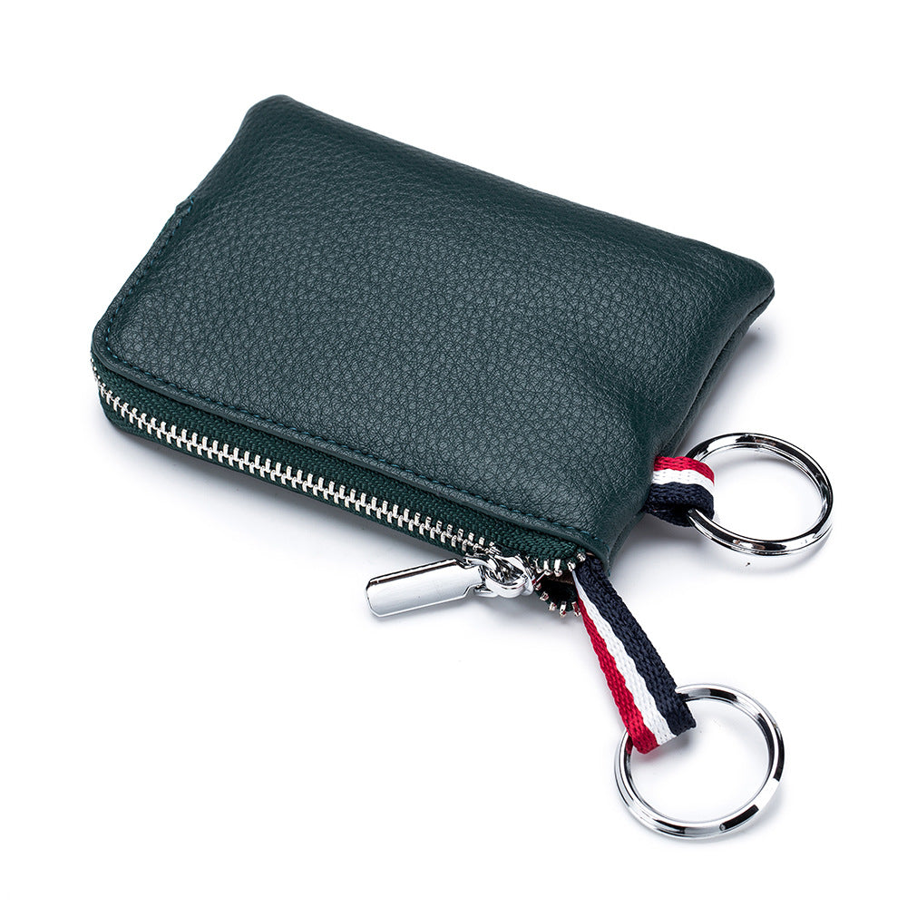 Men's Coin Purse Leather Mini Zip, Driving License Key Case, Card Holder, Ultra-thin