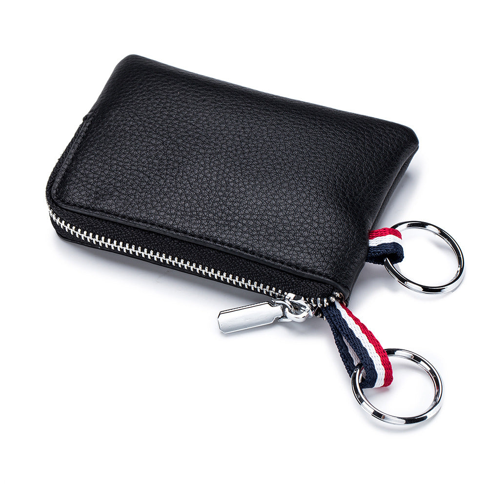 Men's Coin Purse Leather Mini Zip, Driving License Key Case, Card Holder, Ultra-thin