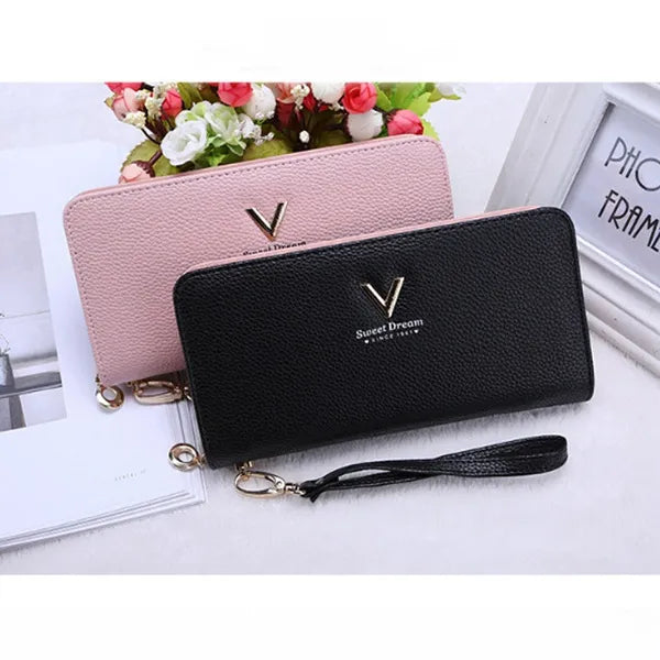 Ladies Purses Female Leather Wallets Women Long Zipper Purse Wallet Sweet Dream