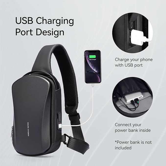 Hard Shell Chest Bag Men's Waterproof Shoulder Messenger Bag