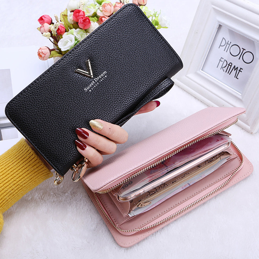 Ladies Purses Female Leather Wallets Women Long Zipper Purse Wallet Sweet Dream